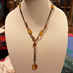 1920ty 30tys Glass and Bronze Women's Necklace